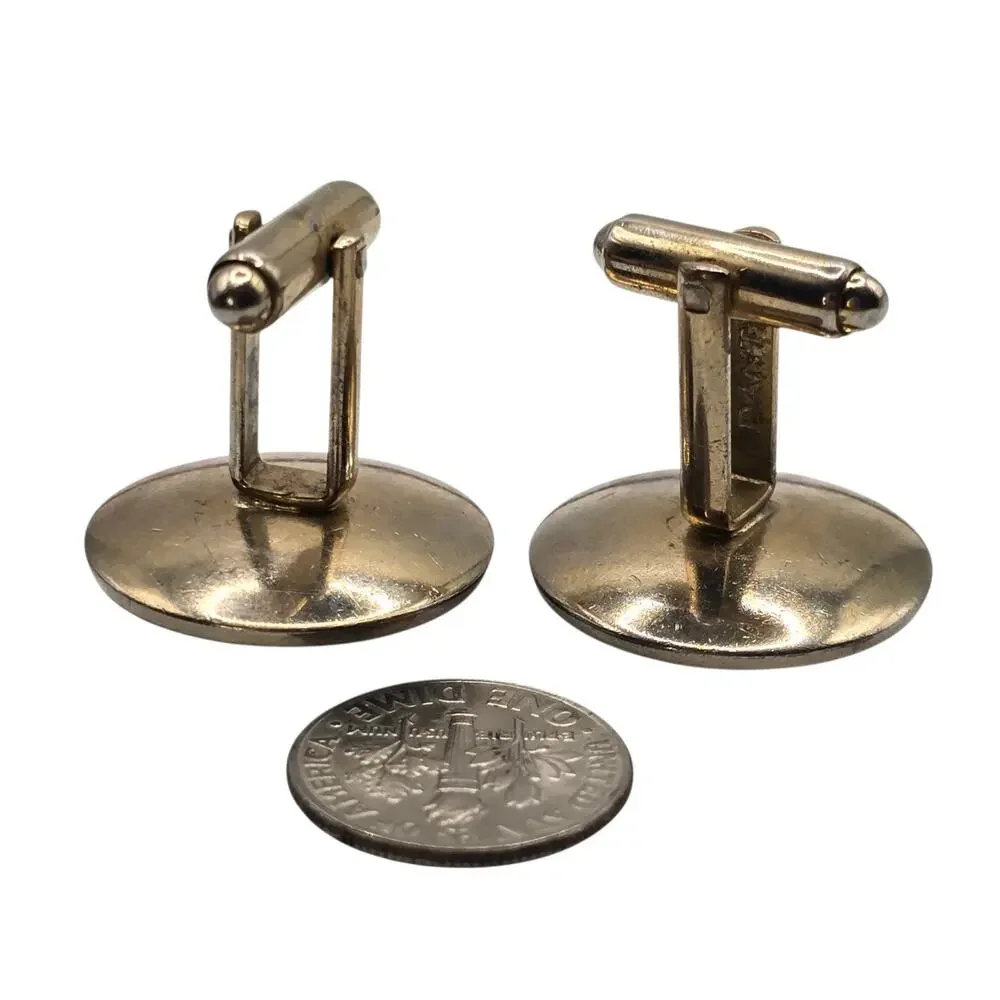 Vintage Dante Cufflinks Tigers Eye MCM Folding Toggle Gold Tone SKU 3439